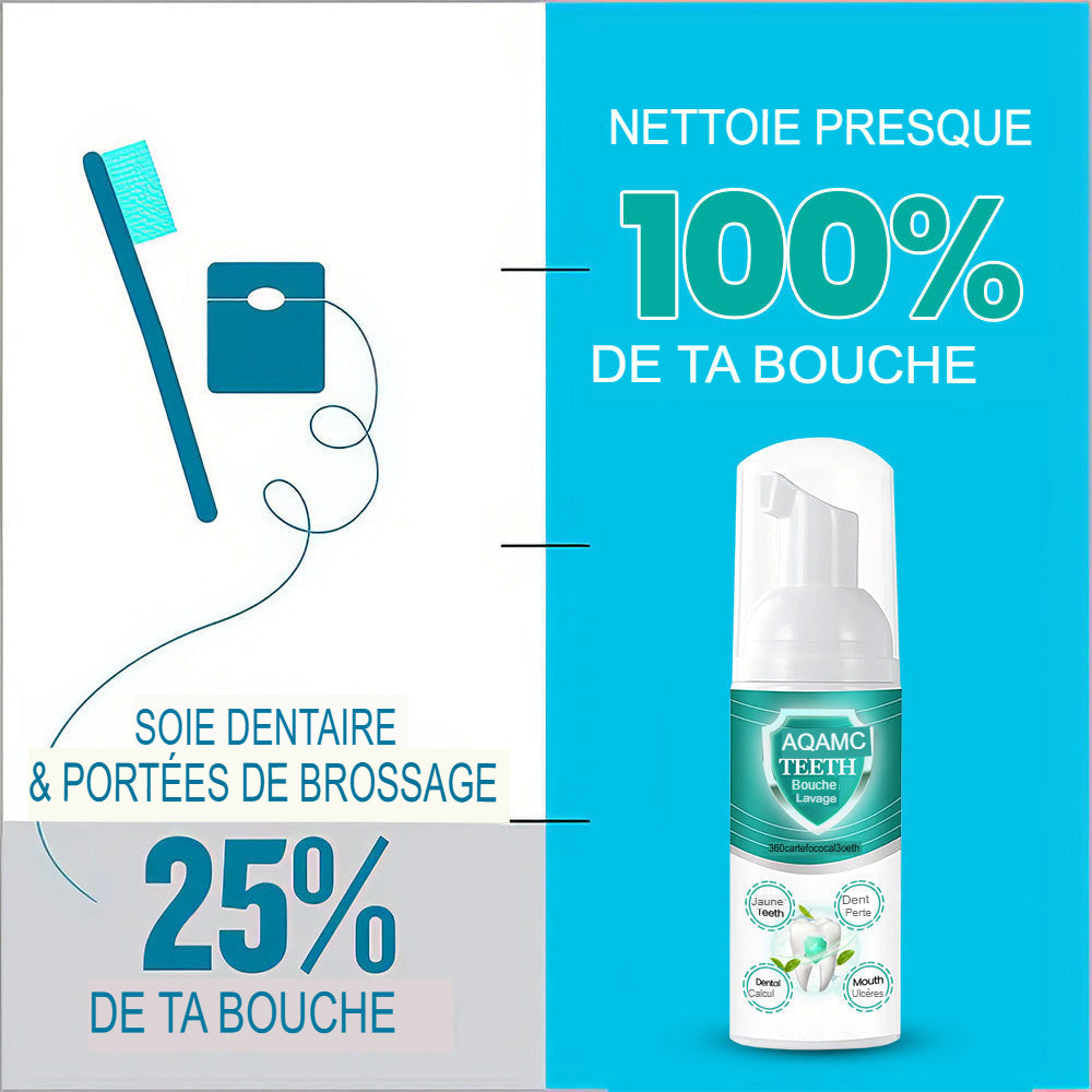 AQA™ Mousse Nettoyante Dentaire - Résolvez tous les problèmes bucco-dentaires